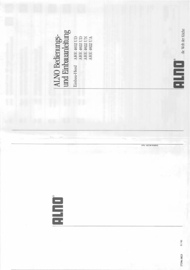 Page 1 de la notice Manuel utilisateur Alno AHE 4032 UD