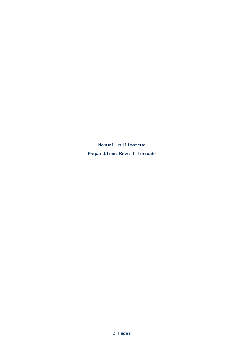 Page 1 de la notice Manuel utilisateur Revell Tornado