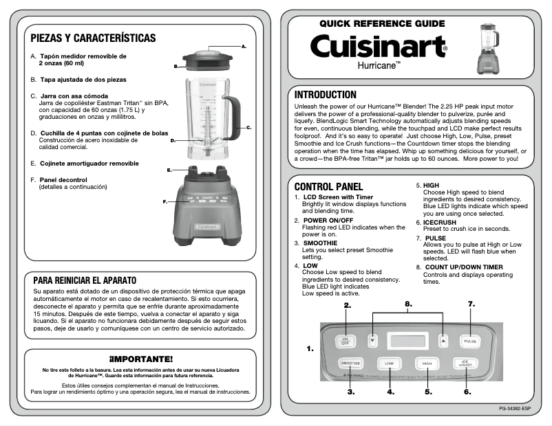 Page 1 de la notice Manuel utilisateur Cuisinart Hurricane CBT-1500