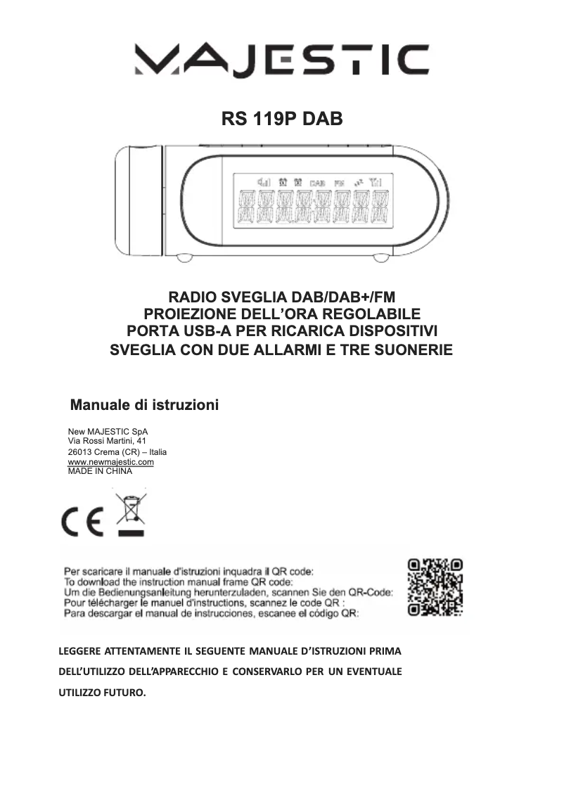 Page 1 de la notice Manuel utilisateur Majestic RS 119P DAB