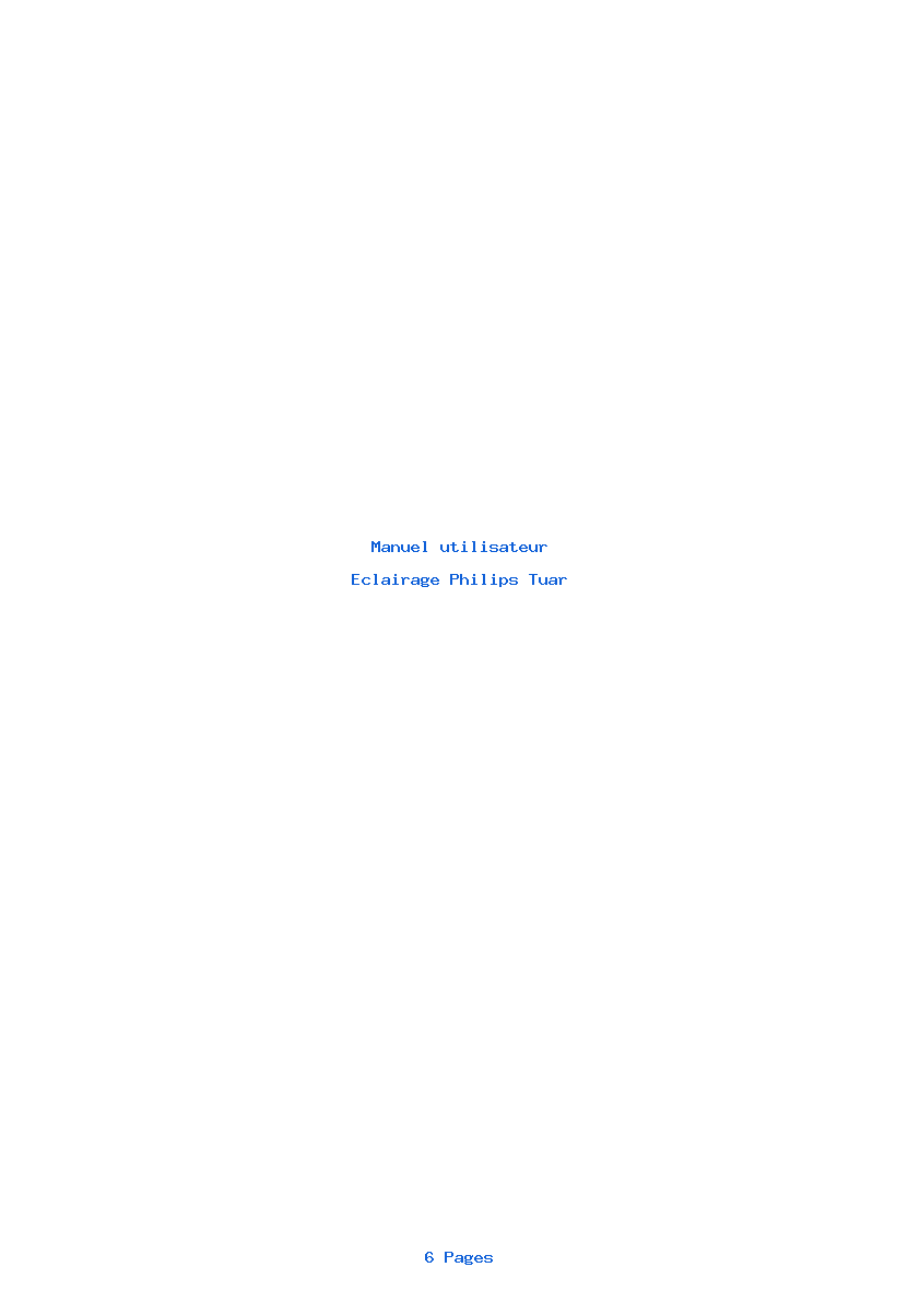 Page 1 de la notice Manuel utilisateur Philips Tuar