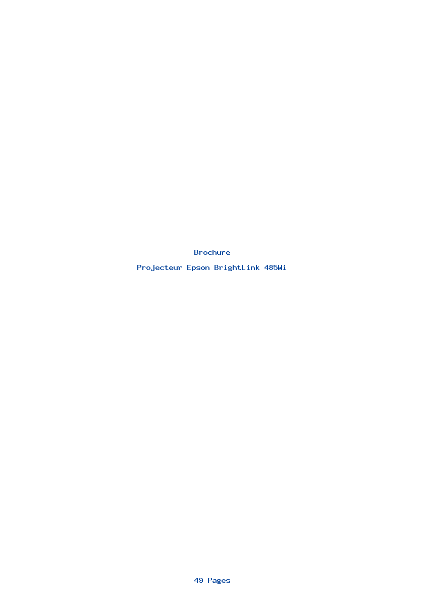 Page 1 de la notice Brochure Epson BrightLink 485Wi