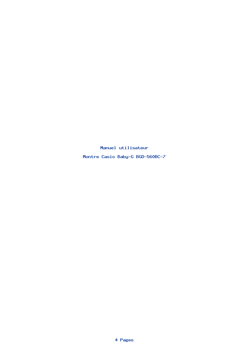 Page 1 de la notice Manuel utilisateur Casio Baby-G BGD-560BC-7