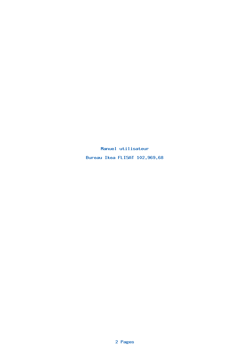 Page 1 de la notice Manuel utilisateur Ikea FLISAT 102.969.68