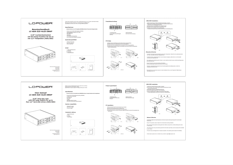 Page 1 de la notice Mode d'emploi LC-Power LC-ADA-525-4x25-SWAP