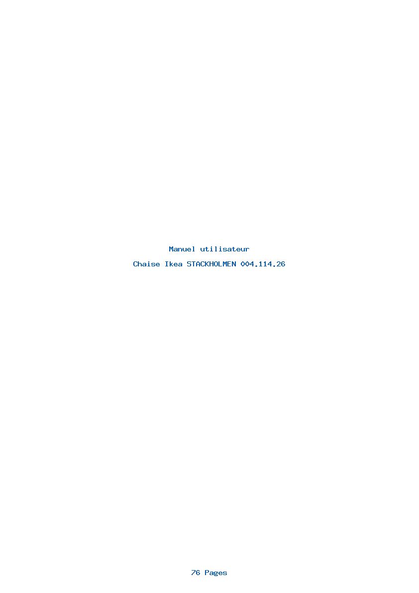 Page 1 de la notice Manuel utilisateur Ikea STACKHOLMEN 004.114.26