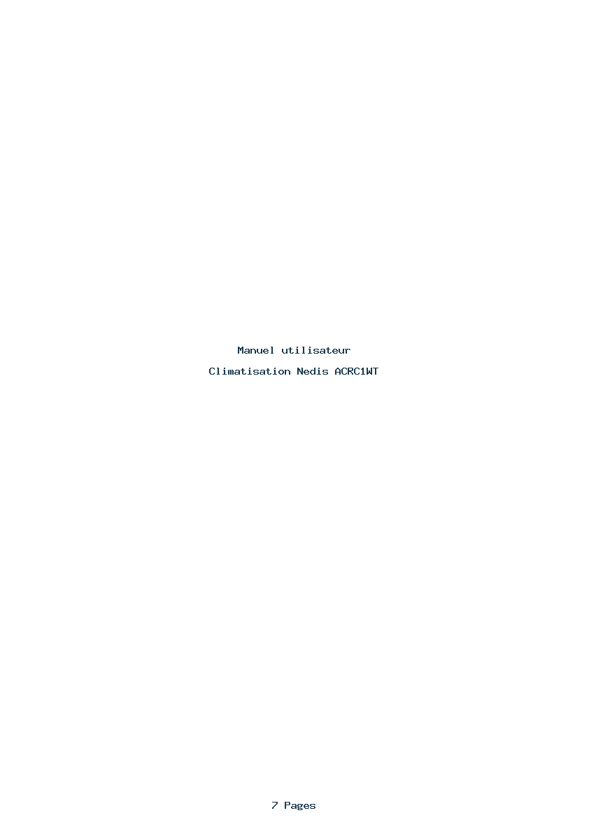 Page 1 de la notice Manuel utilisateur Nedis ACRC1WT