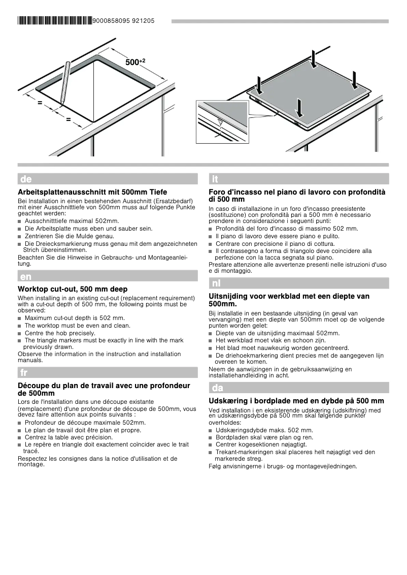 Page 1 of the manual Installation Guide Neff M53I53N2