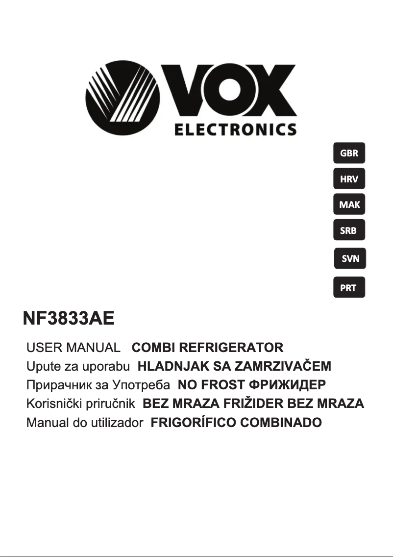 Página 1 del manual Manual de usuario VOX NF3833AE
