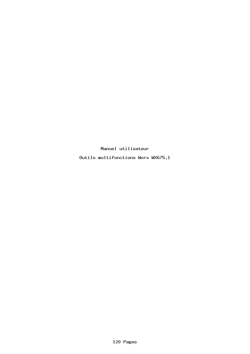 Page 1 de la notice Manuel utilisateur Worx WX675.1