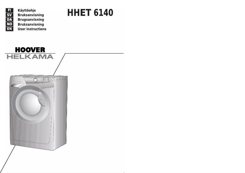 Page 1 de la notice Manuel utilisateur Hoover-Helkama HHET 6140