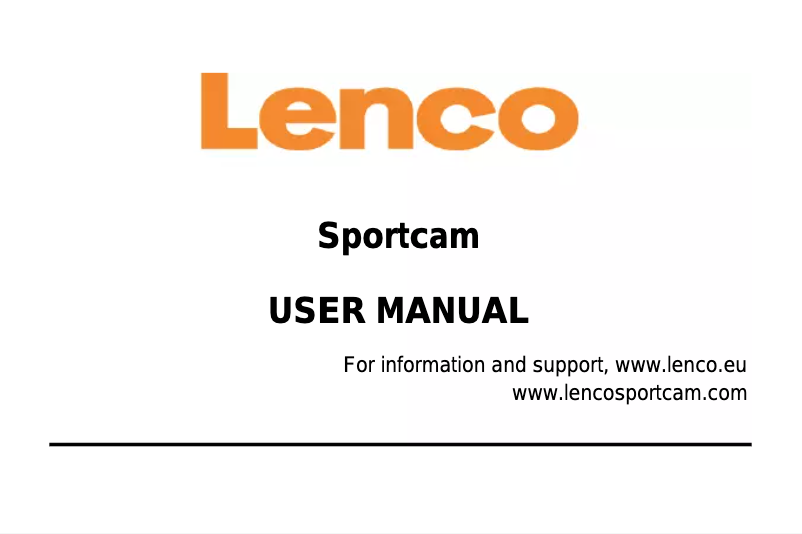 Page 1 de la notice Manuel utilisateur Lenco Sportcam-100