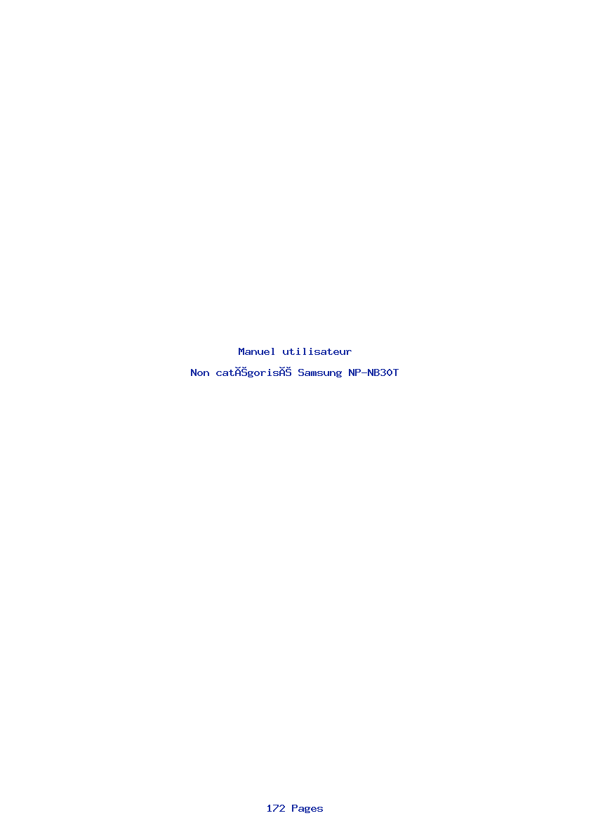 Page 1 de la notice Manuel utilisateur Samsung NP-NB30T