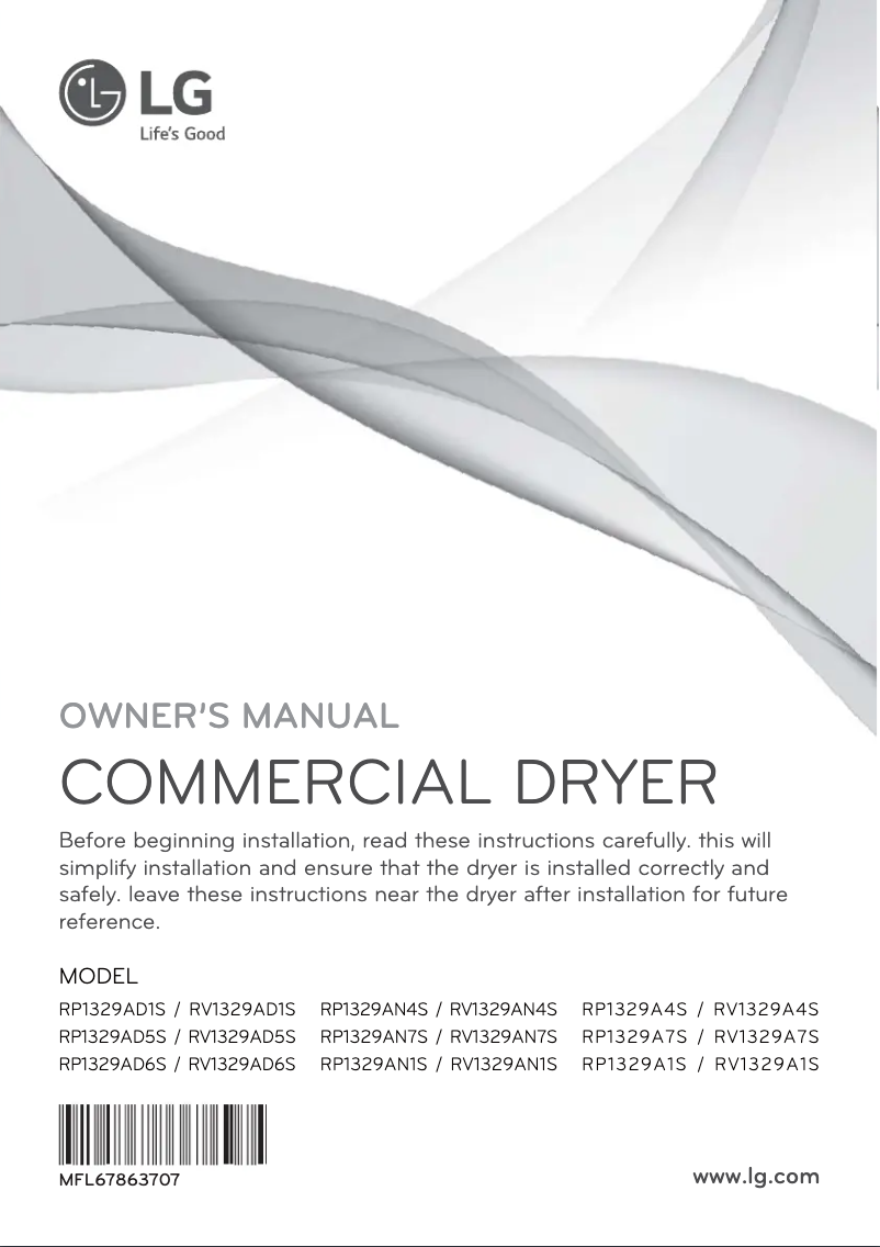 Page 1 de la notice Manuel utilisateur LG RV1329AN7S