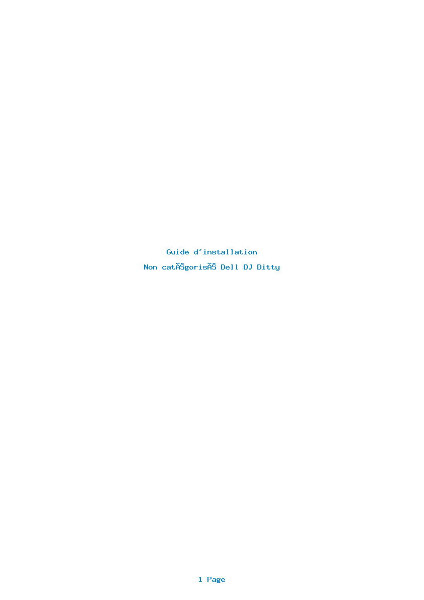 Page 1 de la notice Guide d'installation Dell DJ Ditty
