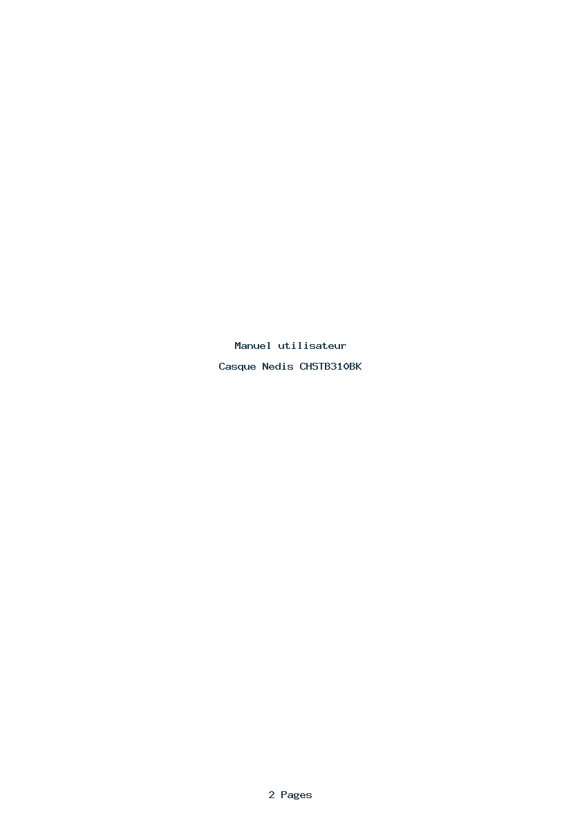 Page 1 de la notice Manuel utilisateur Nedis CHSTB310BK