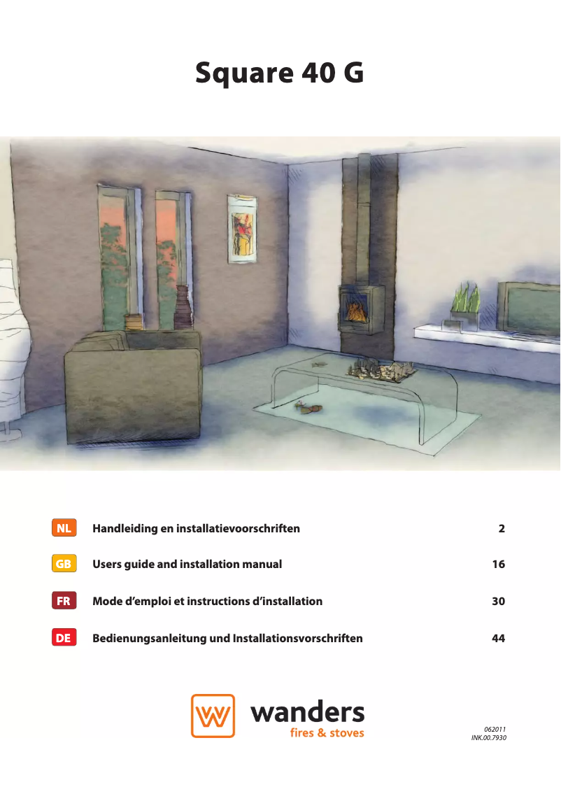 Page 1 de la notice Manuel utilisateur Wanders Square 40 G