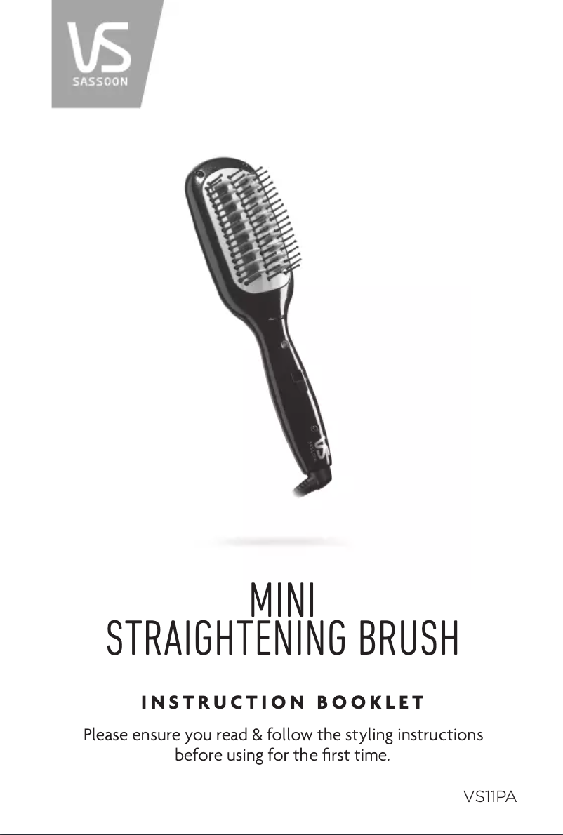 Page 1 de la notice Manuel utilisateur VS Sassoon Mini Brush VS11PA