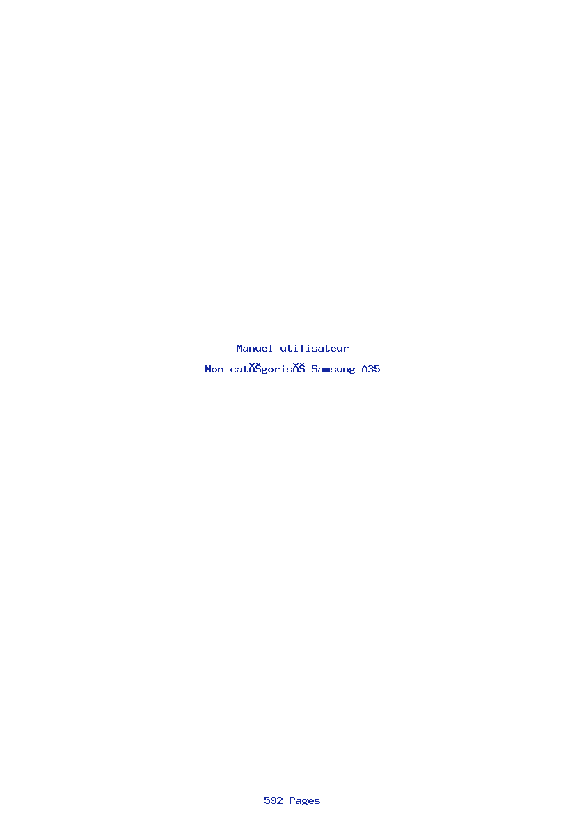 Page 1 de la notice Manuel utilisateur Samsung A35