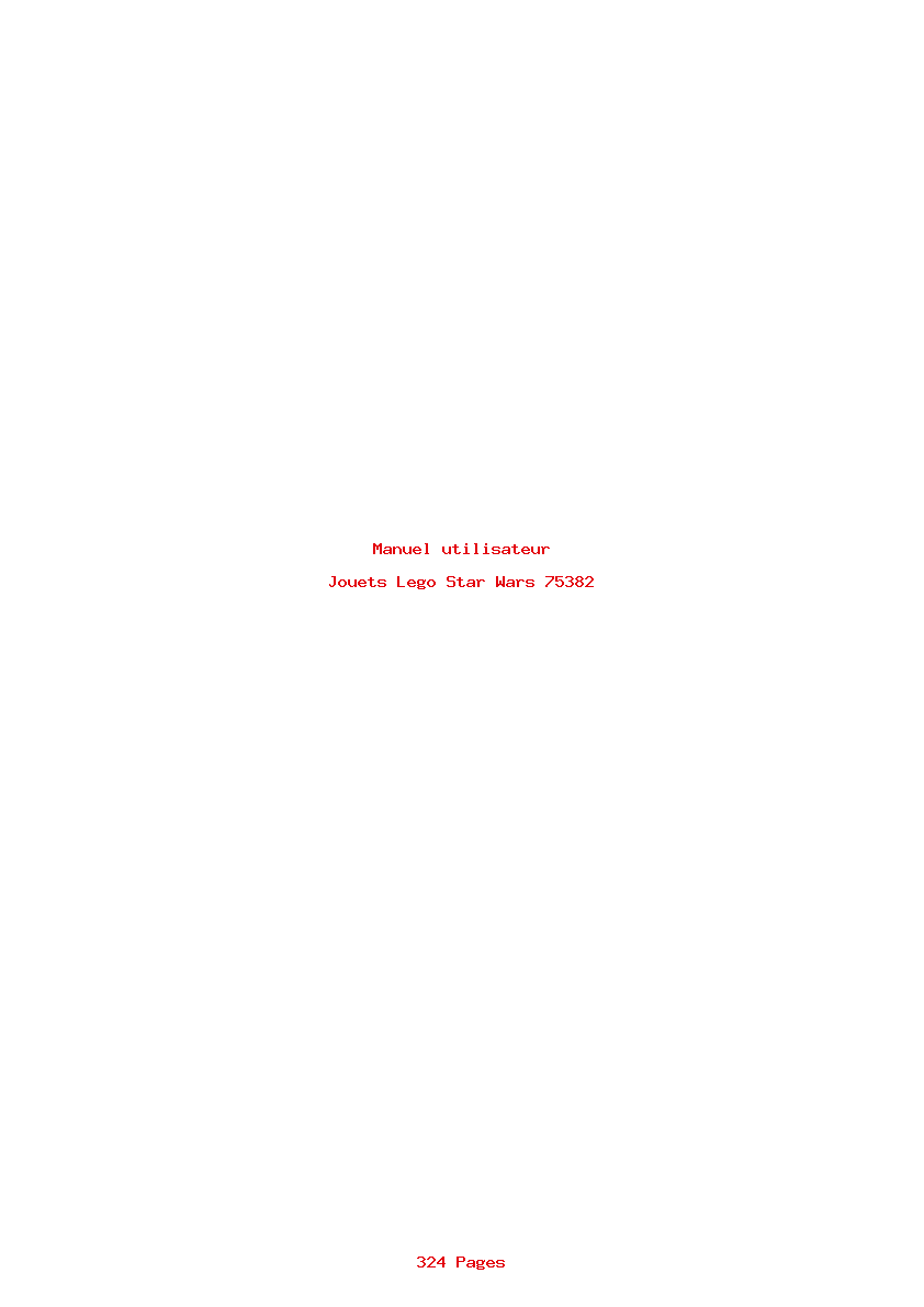 Page 1 de la notice Manuel utilisateur Lego Star Wars 75382