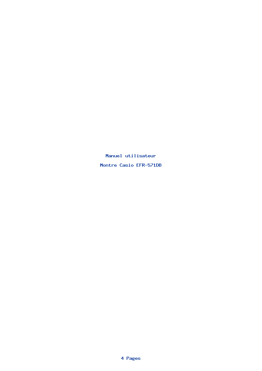 Page 1 de la notice Manuel utilisateur Casio EFR-571DB