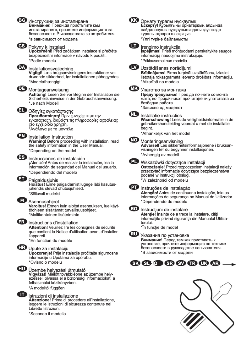 Página 1 del manual Guía de instalación Electrolux LXB1AF15W0