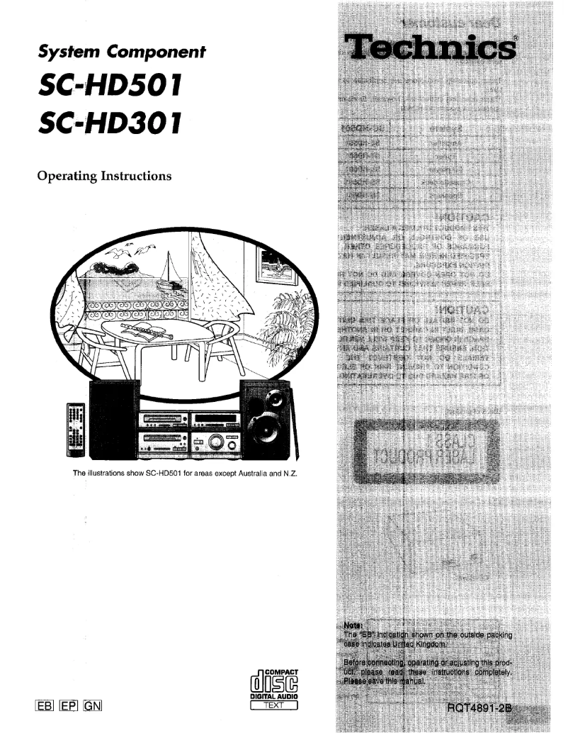 Page 1 of the manual User Manual Technics SB-HD501