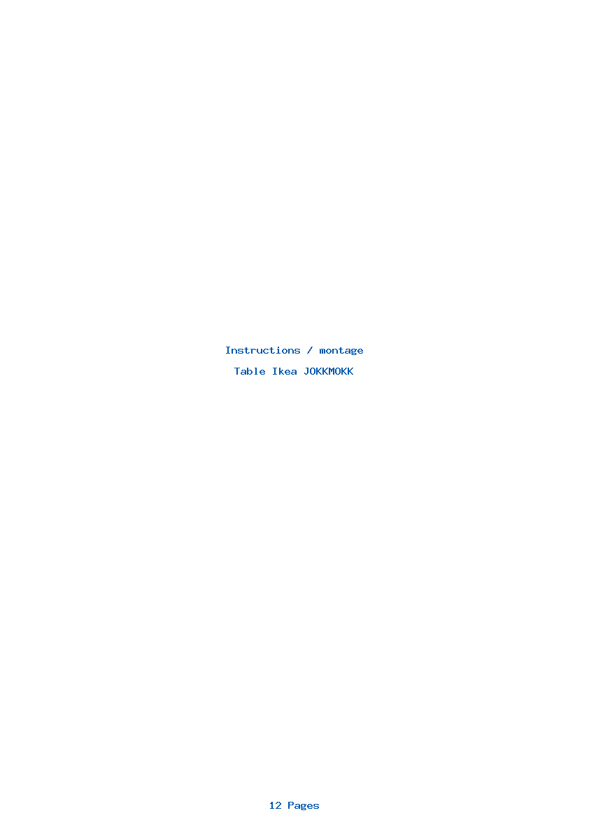 Page 1 de la notice Instructions / montage Ikea JOKKMOKK