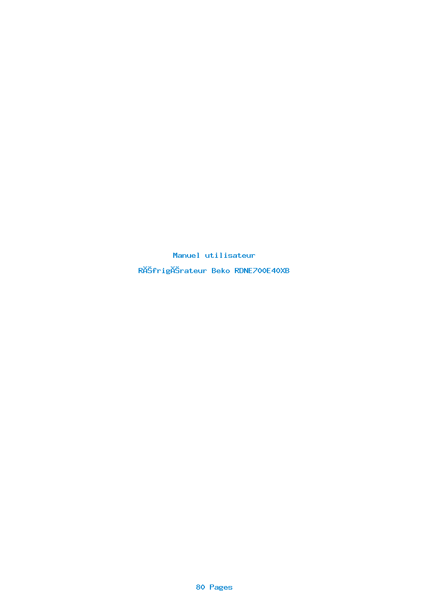 Page 1 de la notice Manuel utilisateur Beko RDNE700E40XB