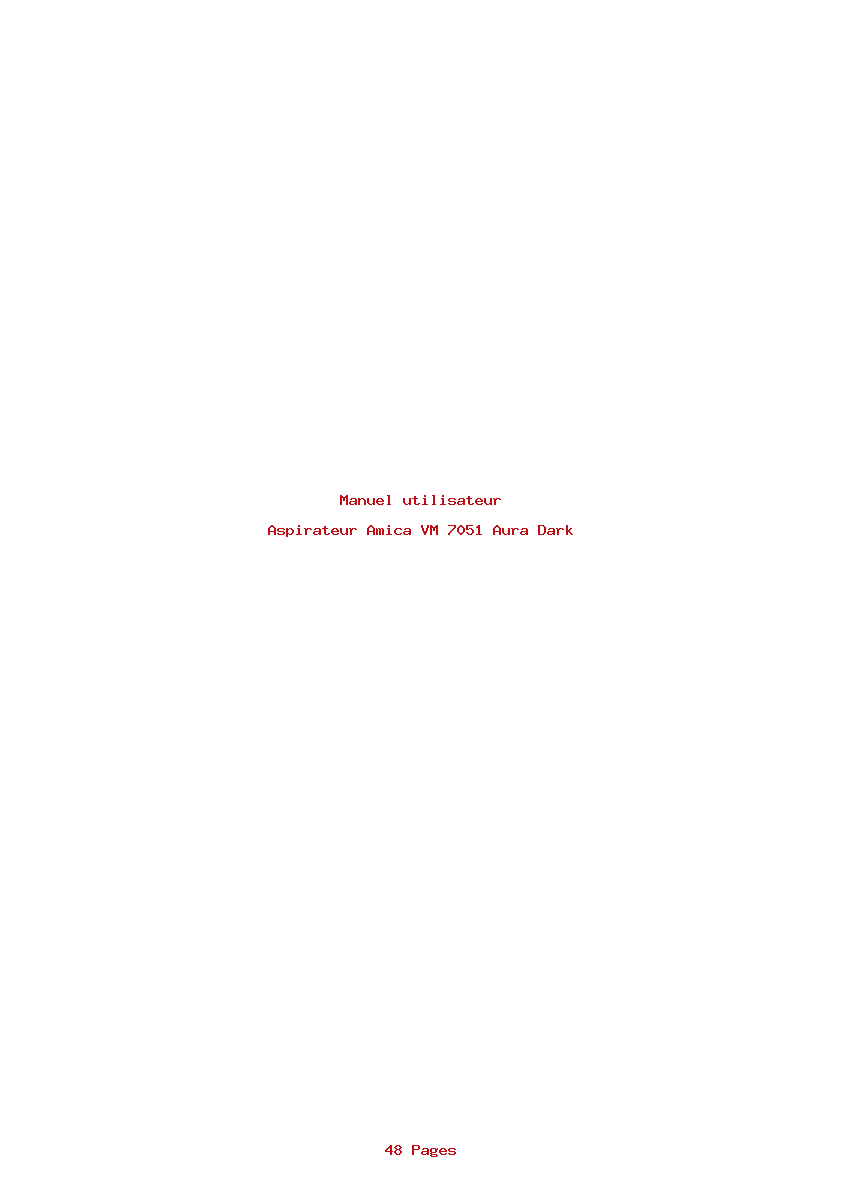 Page 1 de la notice Manuel utilisateur Amica VM 7051 Aura Dark