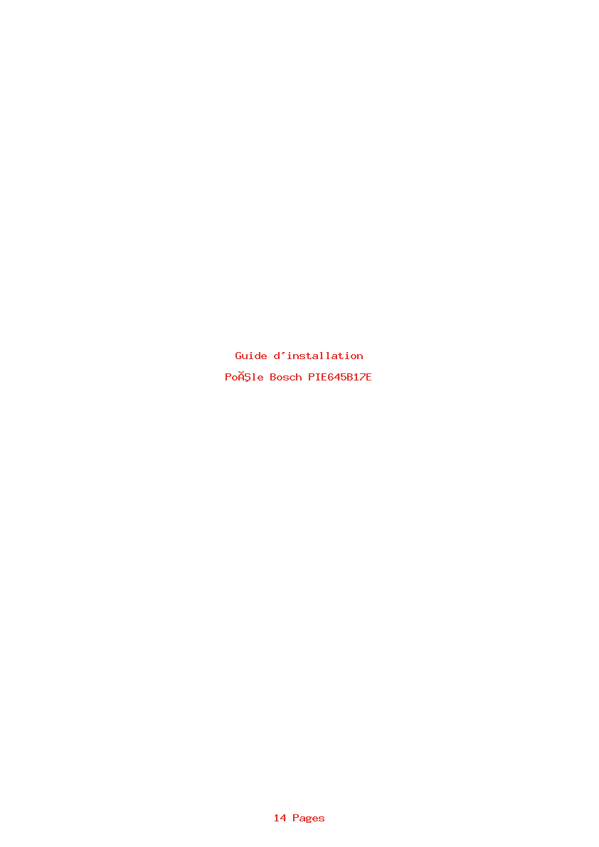 Image de la première page du manuel de l'appareil PIE645B17E