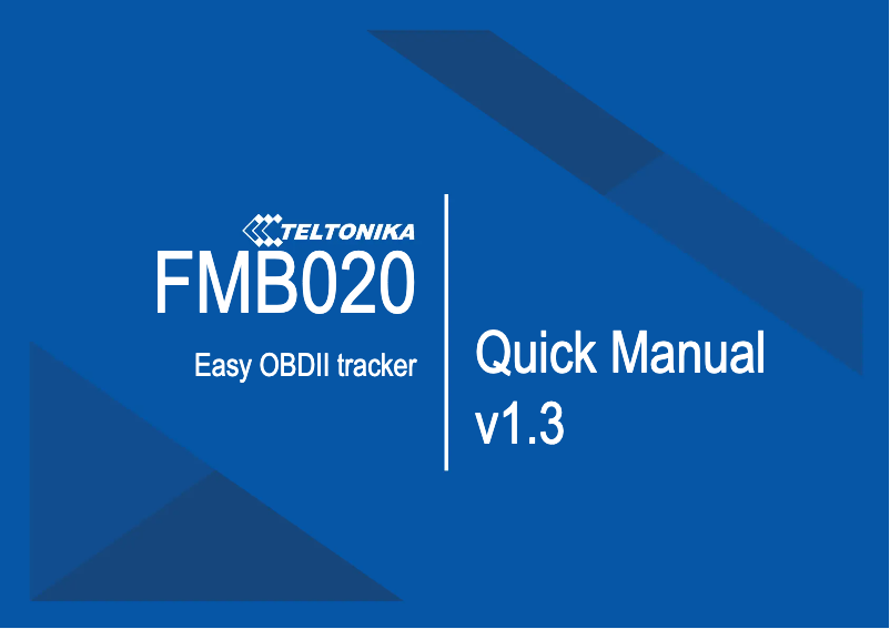 Page 1 de la notice Manuel utilisateur Teltonika FMB020