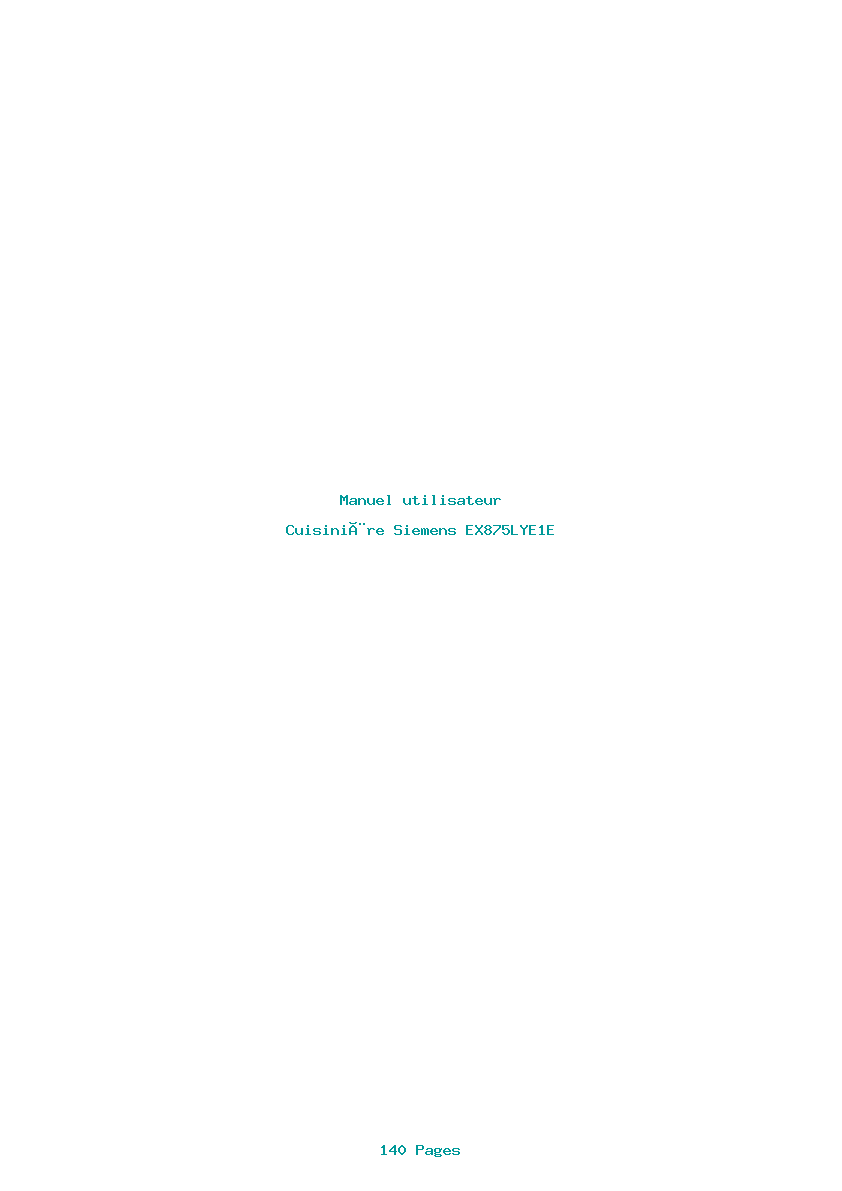 Page 1 de la notice Manuel utilisateur Siemens EX875LYE1E