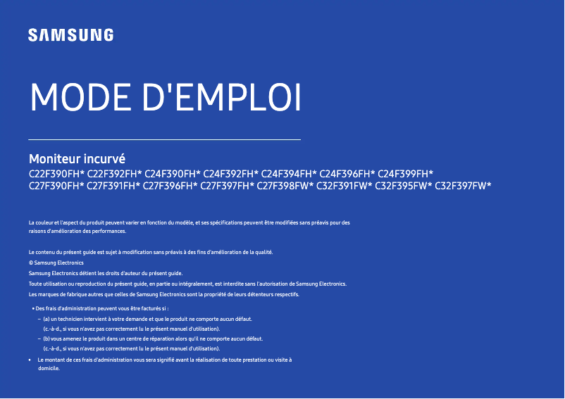 Página 1 del manual Manual de usuario Samsung LC27F396FHU