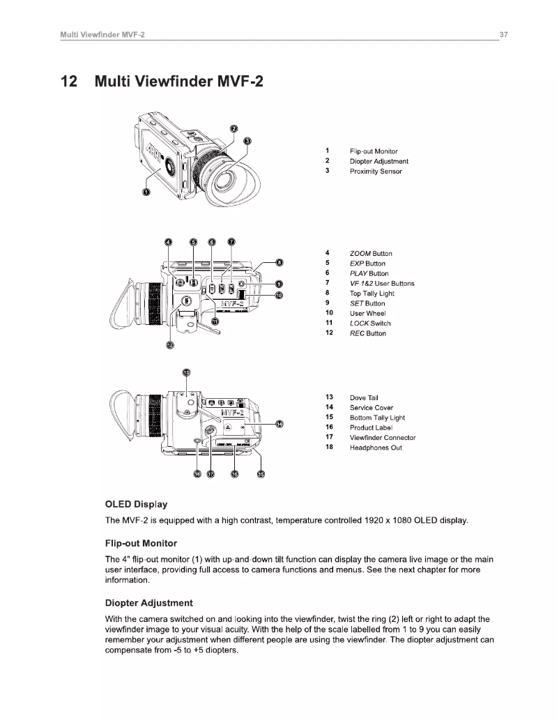 Page 1 de la notice Manuel utilisateur ARRI MVF-2