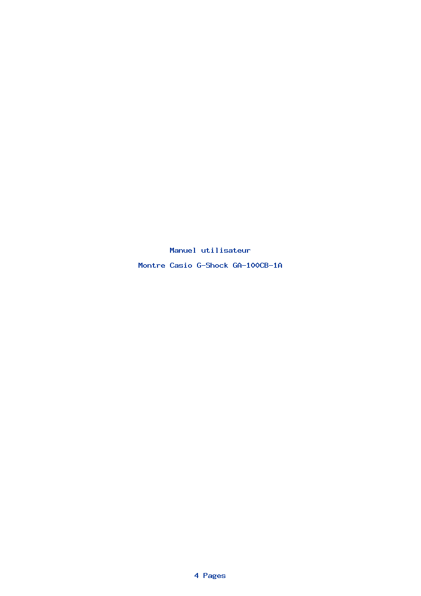 Page 1 de la notice Manuel utilisateur Casio G-Shock GA-100CB-1A