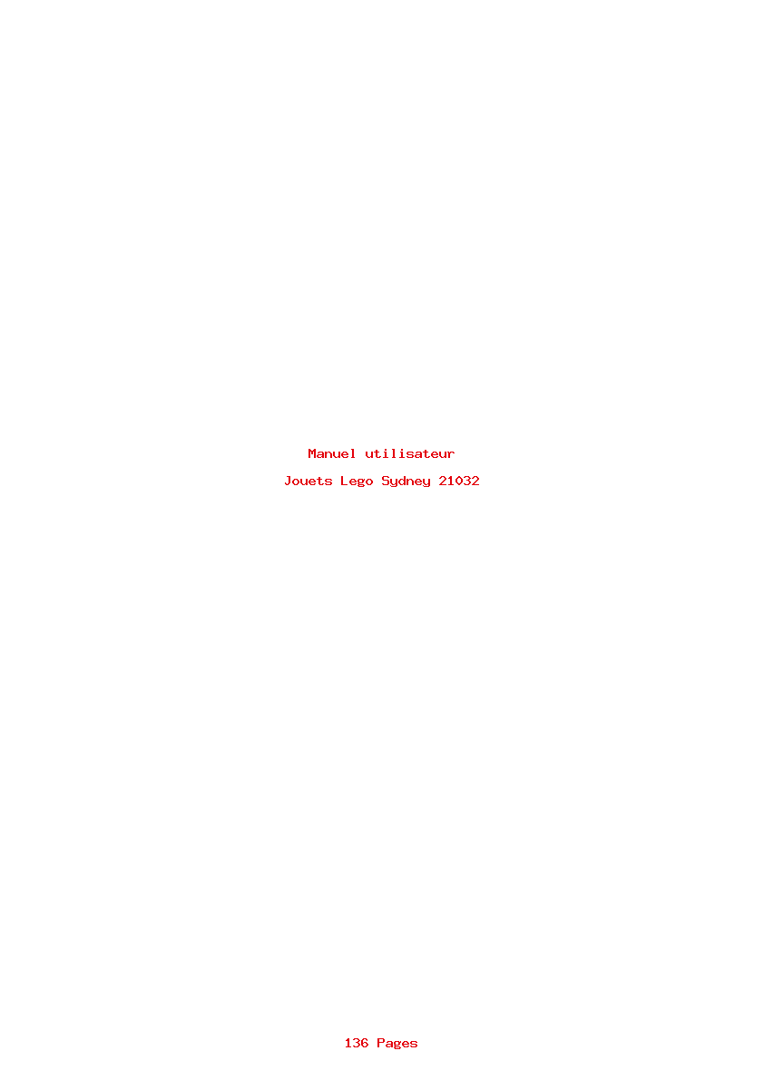 Page 1 de la notice Manuel utilisateur Lego Sydney 21032