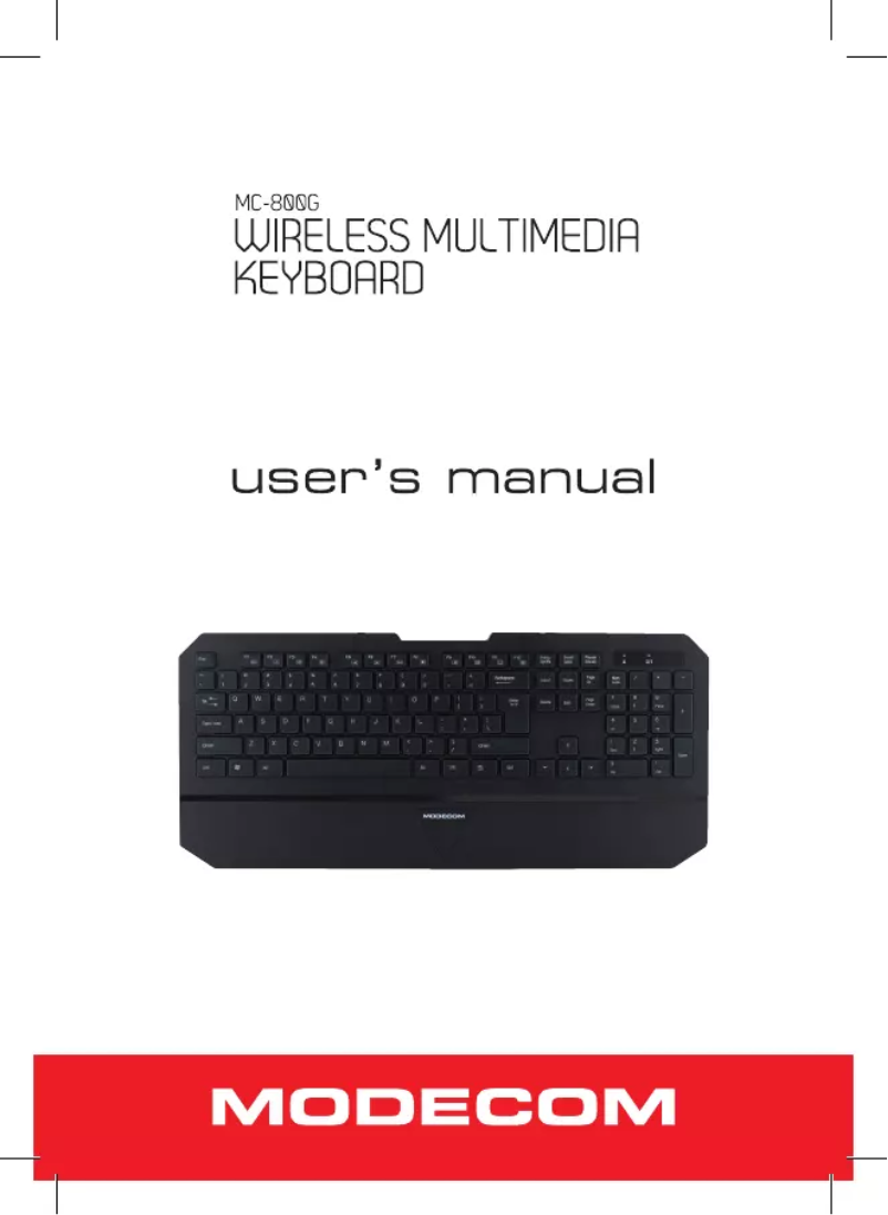 Page 1 of the manual User Manual ModeCom MC-800G