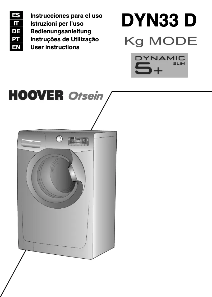 Página 1 del manual Manual de usuario Hoover DYN33 5125D2-30