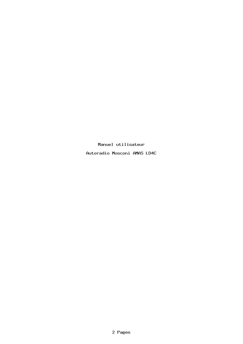 Page 1 de la notice Manuel utilisateur Mosconi AMAS LD4C
