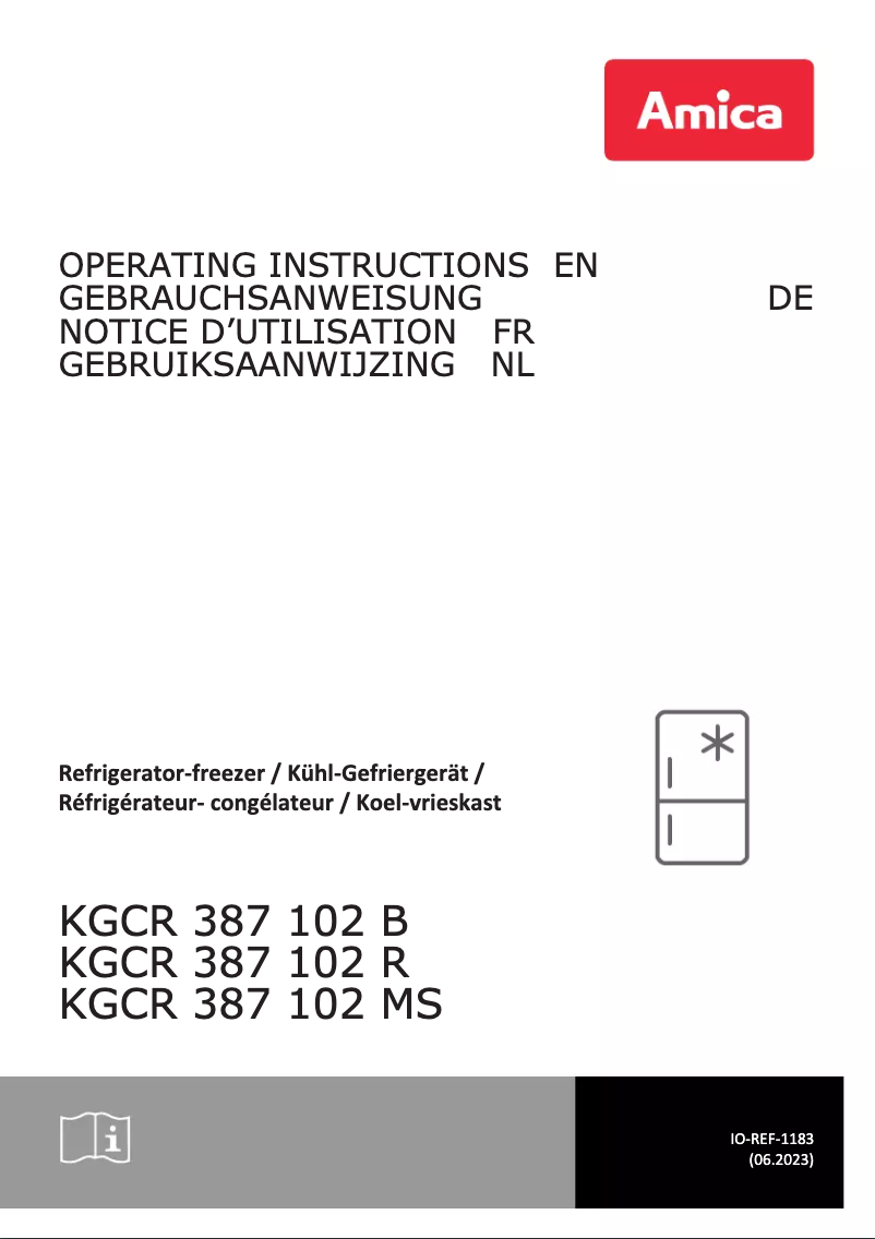 Page 1 de la notice Manuel utilisateur Amica KGCR 387 102 MS