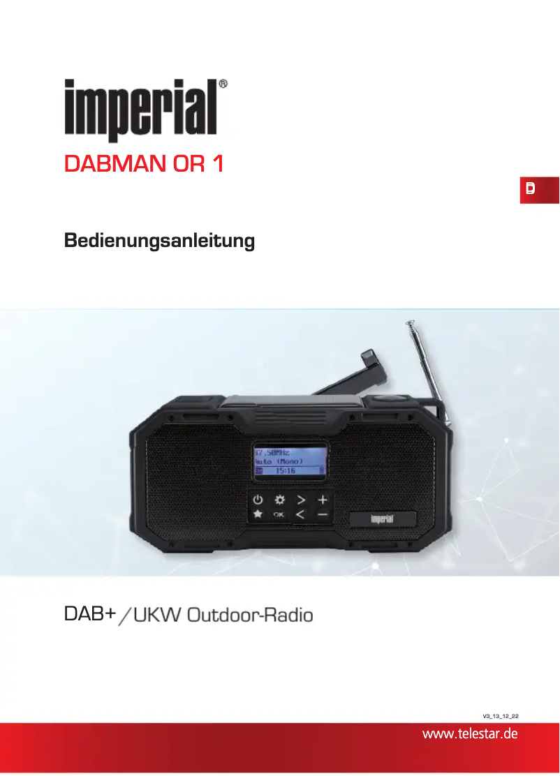 Page 1 de la notice Manuel utilisateur Imperial DABMAN OR 1