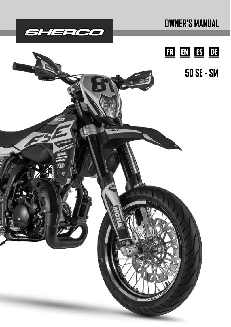 Page 1 of the manual User Manual Sherco 50cc SM (2023)