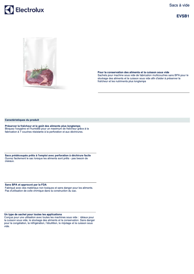 Page 1 of the manual User Manual Electrolux EVSB1