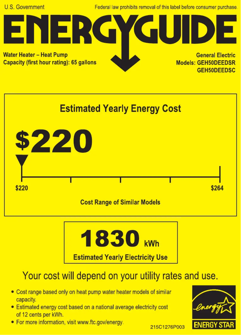 Image de la première page du manuel de l'appareil GeoSpring H50DEEDSR