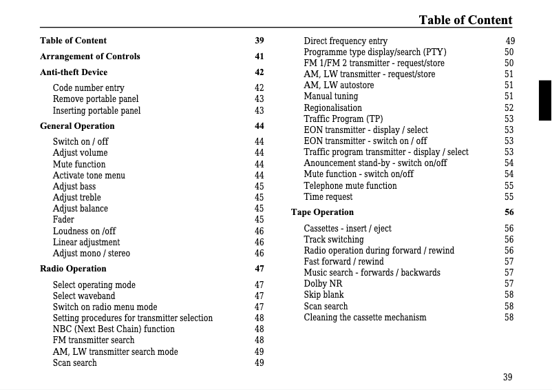 Page 1 of the manual User Manual Becker Mexico CD 4337