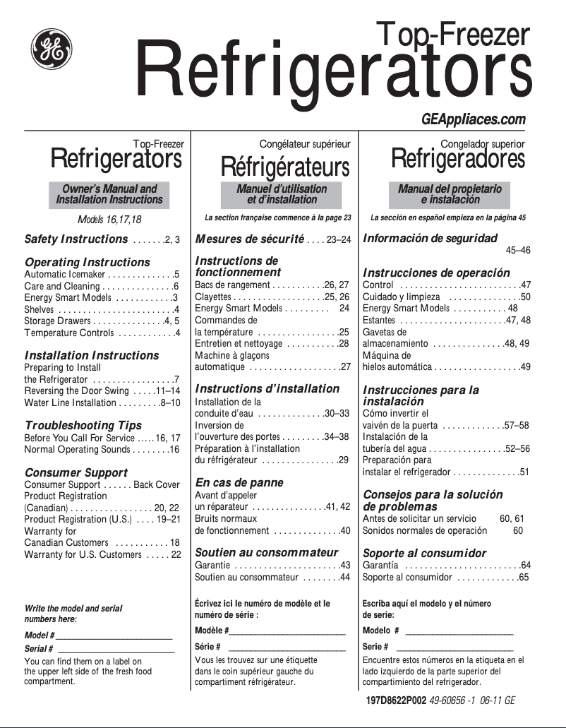 Page 1 de la notice Guide d'installation Hotpoint HTS17CBDCC
