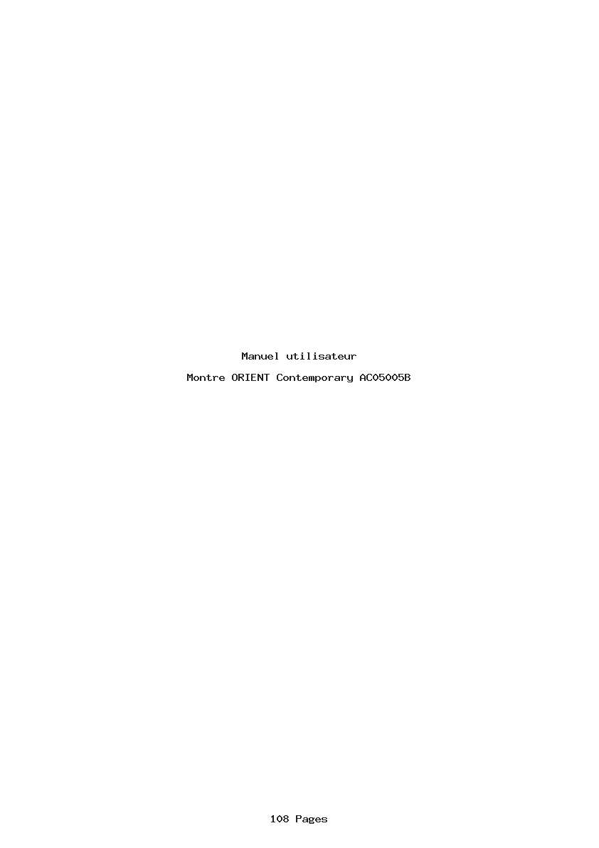 Page 1 de la notice Manuel utilisateur ORIENT Contemporary AC05005B