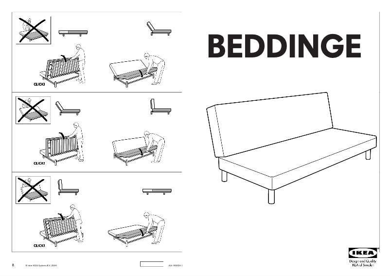 Page 1 de la notice Manuel utilisateur Ikea BEDDINGE