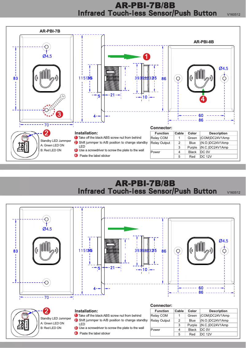Page 1 de la notice Manuel utilisateur SOYAL AR-PBI-7B-BR-NN